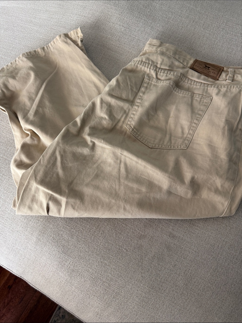Ralph Lauren Relaxed Fit Beige Cotton Jeans Capris size 18W